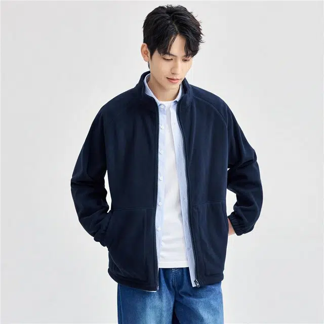佐丹奴 立领纯色时尚百搭插肩袖休闲夹克外套 男款
