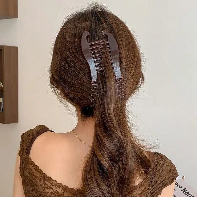 如花梦 适合发量多懒人扎马尾神器 亚克力 发夹 女款