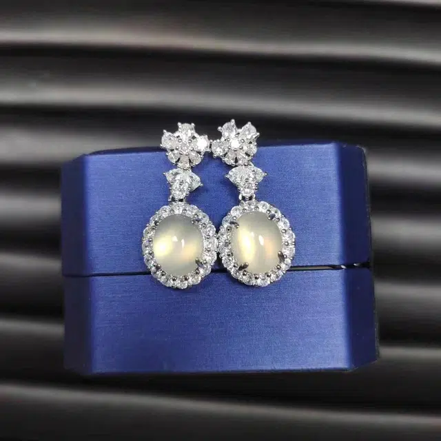 识恩 轻奢复古国风气质民族风汉服优雅小众清冷高级感温婉细腻 玉髓 玉石耳环 女款