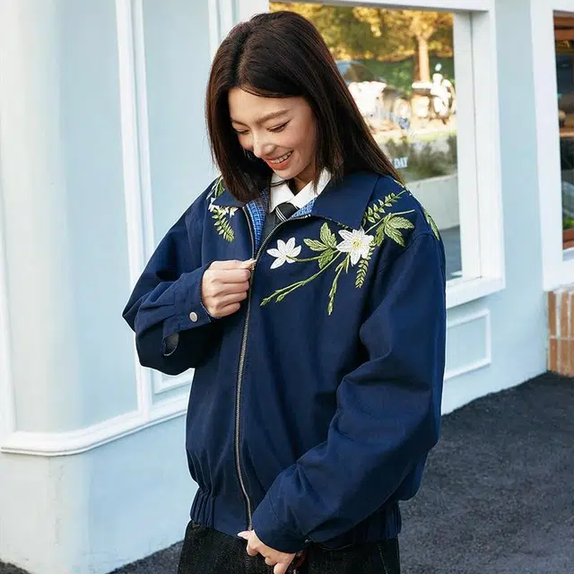 HARSH AND CRUEL Reversible Embroidered Jacket Navy