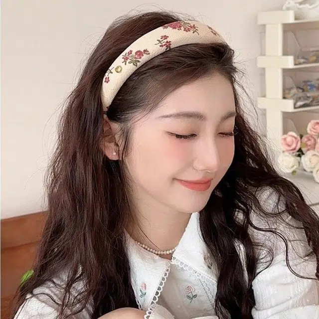 如花梦 温柔风碎花高颅顶气质宽边洗脸压发头箍发卡发饰春 布艺 发箍 女款