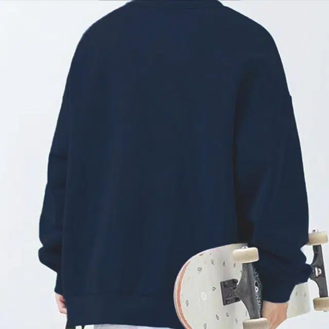 【dme】 宽松纯色字母休闲简约长袖卫衣 男女同款