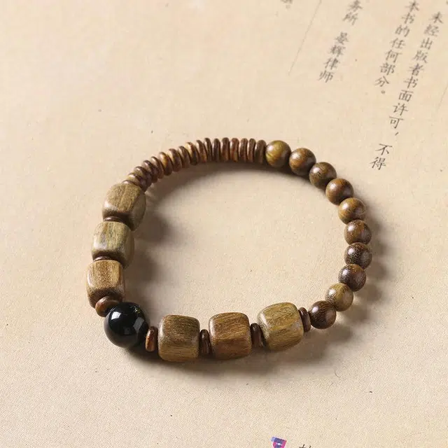 九隆古 考试考研上岸 诸事顺遂纳福 国潮文玩盘玩佛珠转运珠#好运 檀木 手串 男女同款情侣款