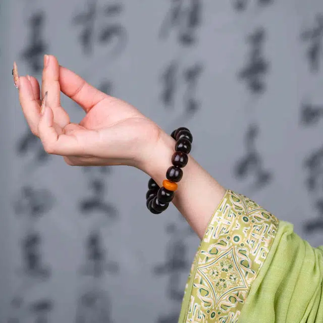 檀欣 五路财神文玩佛珠转运珠#好运 招财纳福 复古高级感 礼盒 紫檀属 手串 男女同款情侣款