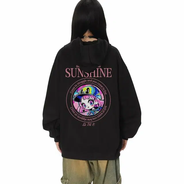 【dme】 潮流印花美式高街宽松百搭时尚休闲连帽卫衣 男女同款