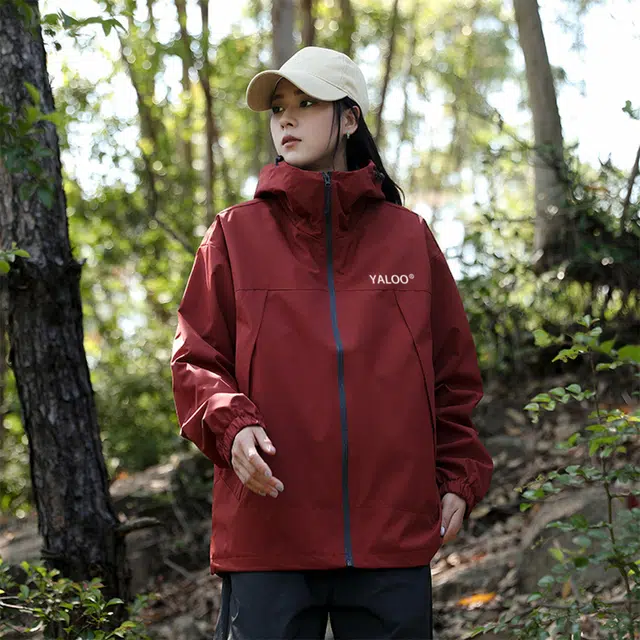 雅鹿  户外登山透气可拆卸内胆撞色连帽三合一  防水防风冲锋衣 男女同款