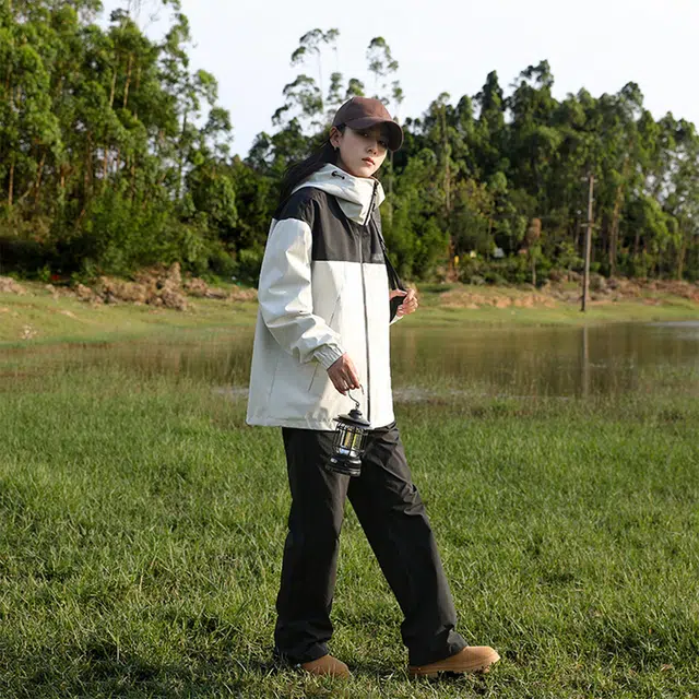 雅鹿  户外登山透气可拆卸内胆撞色连帽三合一  防水防风冲锋衣 男女同款