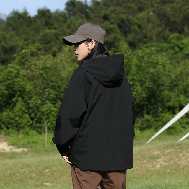 雅鹿  户外登山透气可拆卸内胆撞色连帽三合一  防水防风冲锋衣 男女同款