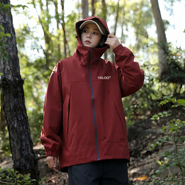 雅鹿  户外登山透气可拆卸内胆撞色连帽三合一  防水防风冲锋衣 男女同款