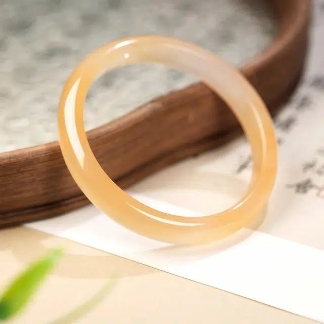 兰慕茵诺 轻奢小众时尚锦鲤色福气镯 学业上岸转运 清冷感美人 新中式国风温柔甜美 古风汉服旗袍  金榜题名 #好运 玉髓 手镯 女款