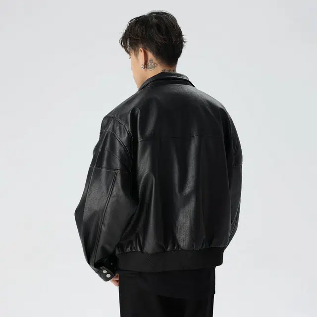 PILOTDRAGON Clean Fit Biker Jacket Black