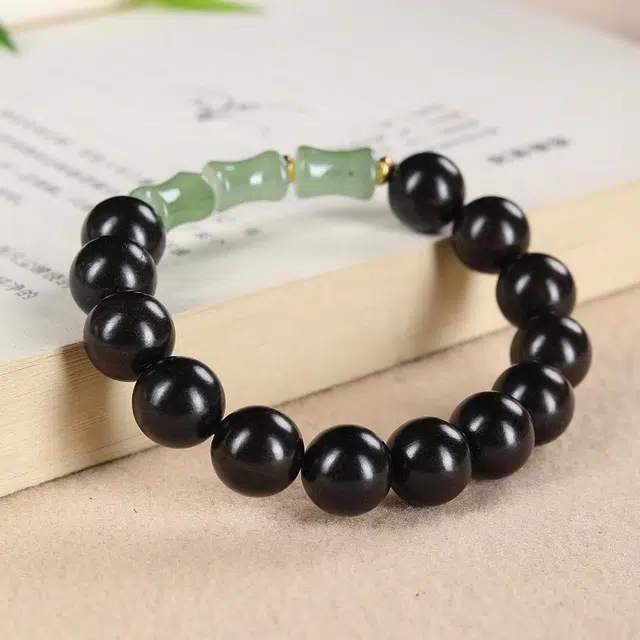 【过手留香】 镯瑾 贵宝祥竹节节高升平安顺遂好运转运珠沉贵宝 黑檀 手串 男女同款情侣款