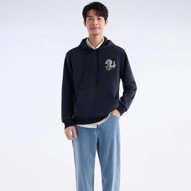 九牧王男裤专家 潮流时尚个性百搭舒适运动休闲宽松长袖卫衣 男款