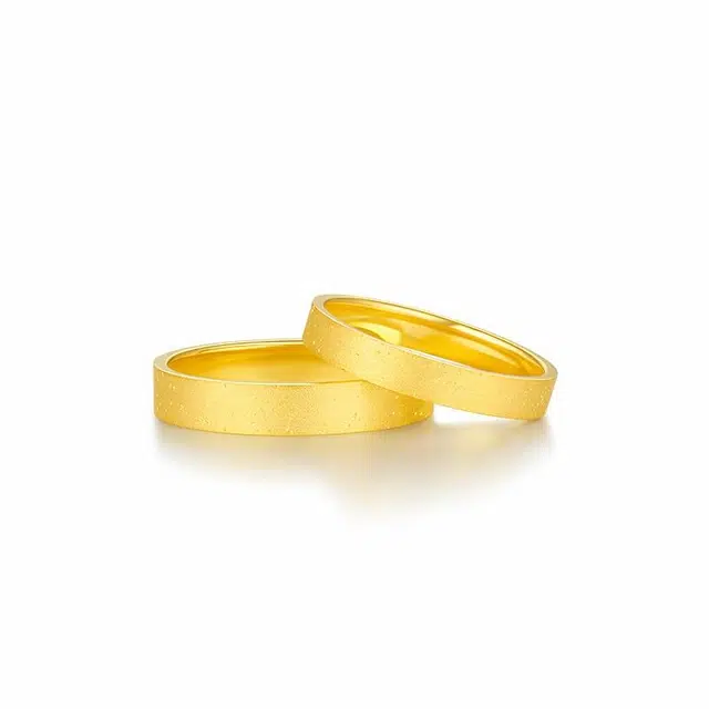 曼卡龙 唯爱一生对戒 足金 按克计价 黄金戒指 男女同款情侣款