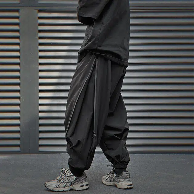 吉业重工 宽松束脚系带休闲裤 男女同款