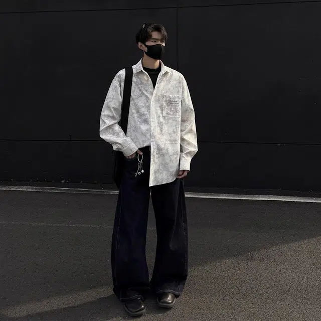 金贝勒 美式纯色宽松翻领舒适休闲百搭长袖衬衫 男女同款
