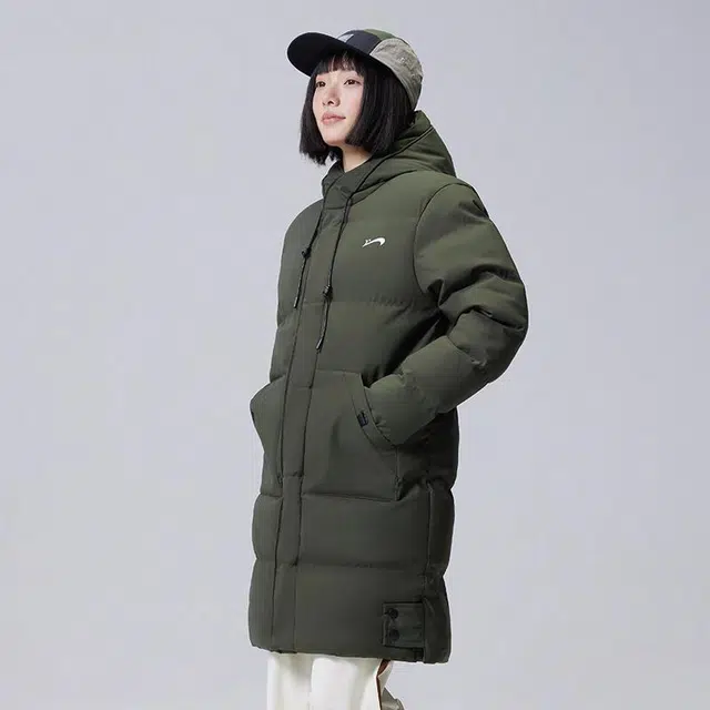 贵人鸟 加厚舒适保暖连帽防风中长款棉服 男女同款