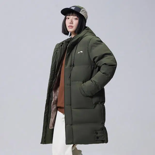 贵人鸟 加厚舒适保暖连帽防风中长款棉服 男女同款