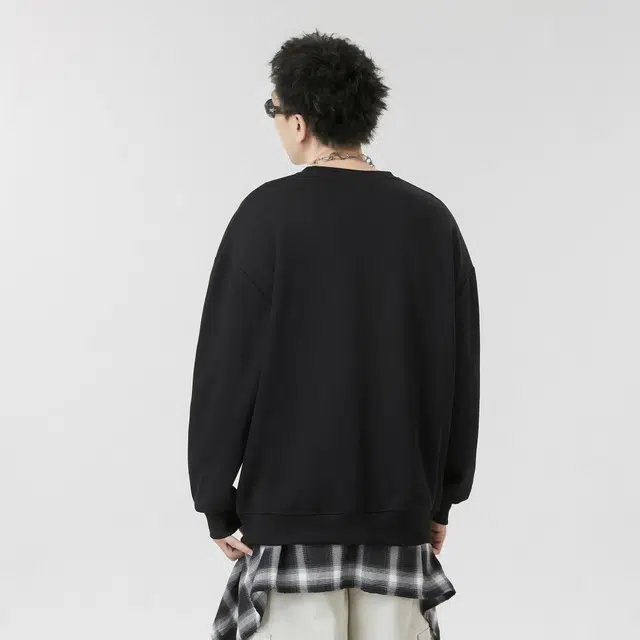 王者荣耀 庄周款 美式高街复古学生党学院风内搭宽松休闲落肩款长袖无性别圆领卫衣 男女同款