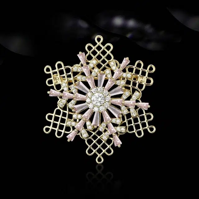 兰盈 雪花轻奢小众 环保合金 胸针 女款