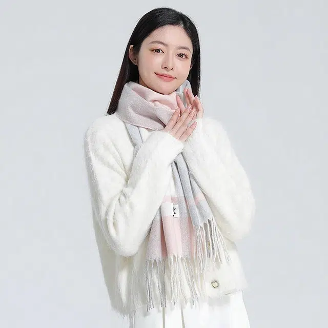 匹克 文艺小清新流苏撞色韩式冬季防寒保暖 绒线围巾 男女同款情侣款