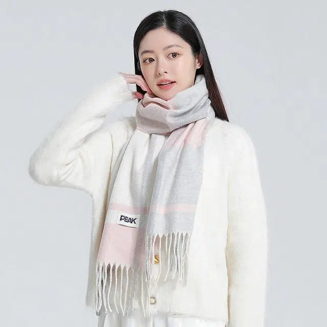 匹克 文艺小清新流苏撞色韩式冬季防寒保暖 绒线围巾 男女同款情侣款