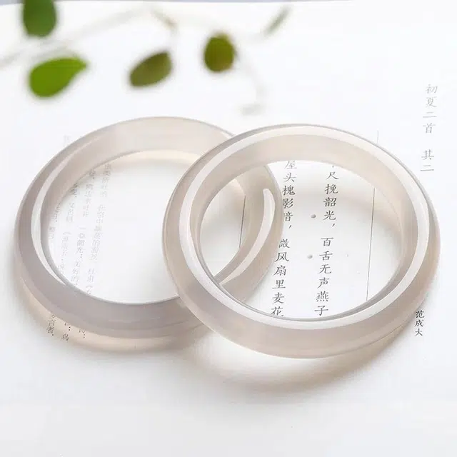 一世倾 新中式国潮气质优雅轻奢精致高级感温柔古风清冷感小众设计汉服旗袍日常百搭饰品烟灰色好运 玛瑙 手镯 男女同款情侣款