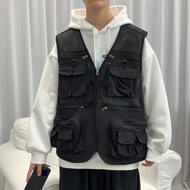 玉儿恋 美式工装机能风坎肩户外运动登山背心百搭宽松外套马甲 男女同款