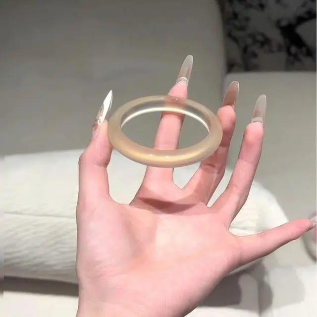 兰慕茵诺 新中式轻奢冰底香槟金 一步一响 温婉气质清冷感美人必备 显白素圈香槟色 #好运 琉璃 手镯 女款