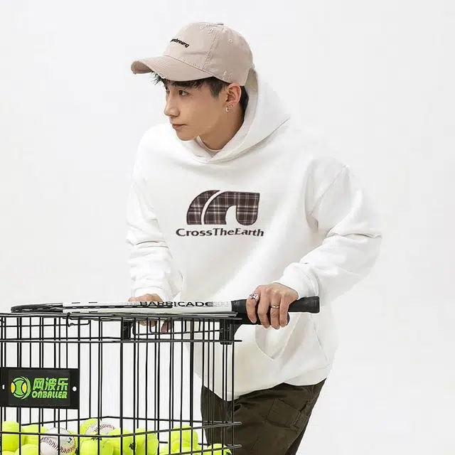 独驰 美式复古刺绣连帽潮牌卫衣 男女同款