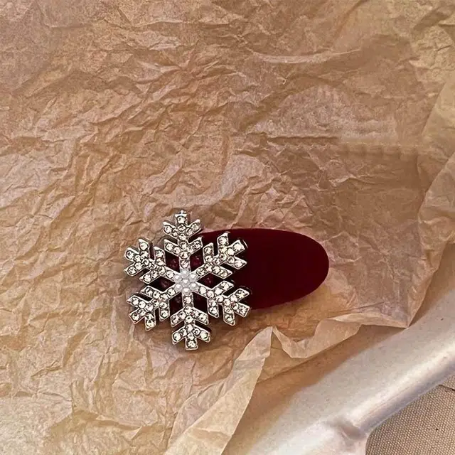如花梦 秋冬雪花小猫边夹鸭嘴夹侧边穿搭 亚克力 发夹 女款