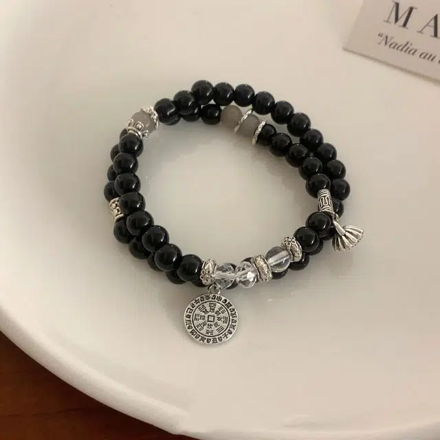 尚银福 山鬼花钱 新中式国风双层叠戴串珠转运珠 小众设计个性多圈手饰 合金 手链 女款