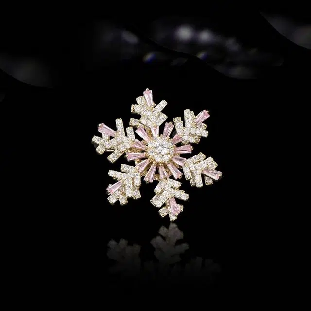 兰盈 雪花轻奢小众 环保合金 胸针 男女同款情侣款