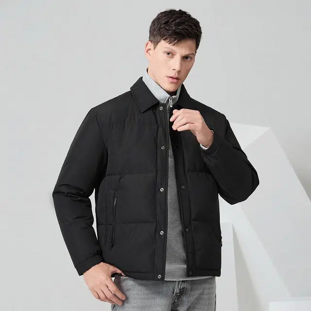 与狼共舞 潮流时尚翻领羽绒服 男款