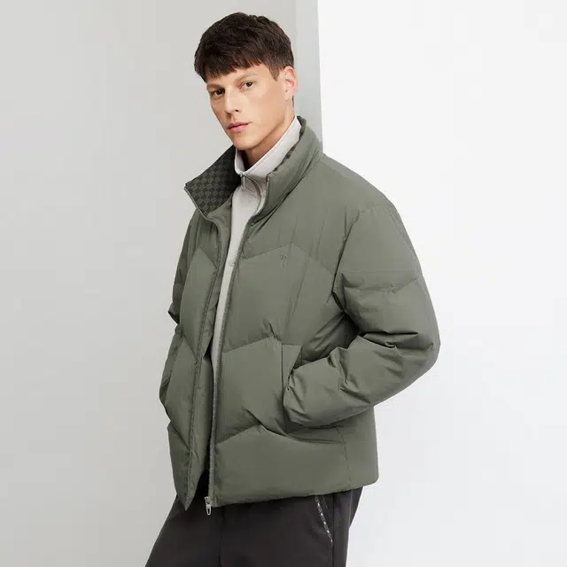 与狼共舞 潮流纯色保暖加绒轻便舒适羽绒服 男款