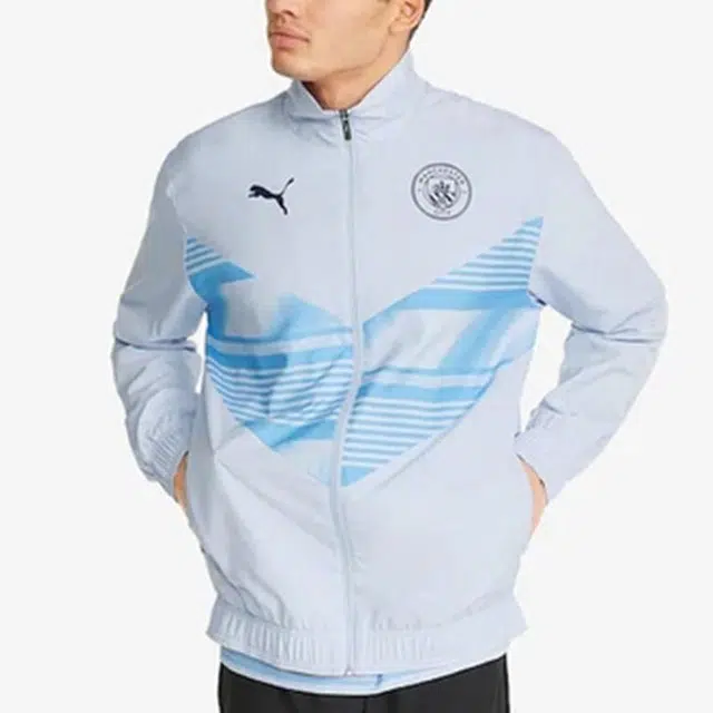 PUMA Mcfc Prematch Jacket Logo