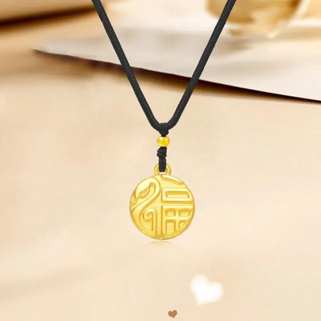 周六福 潮金 蛇福牌  新中式创意设计古风典雅本命年俏皮萌趣生肖蛇 足金 一口价 黄金项链 男女同款情侣款 赠贺岁明信片