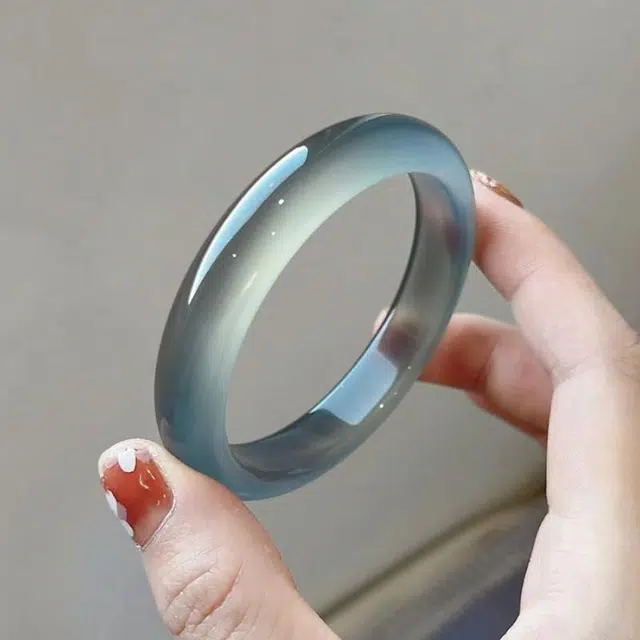 一世倾 新中式国潮古典雅致大气轻奢高级感晶莹剔透古韵国风水润库里蓝小众创意设计百搭好运 玛瑙 手镯 男女同款情侣款