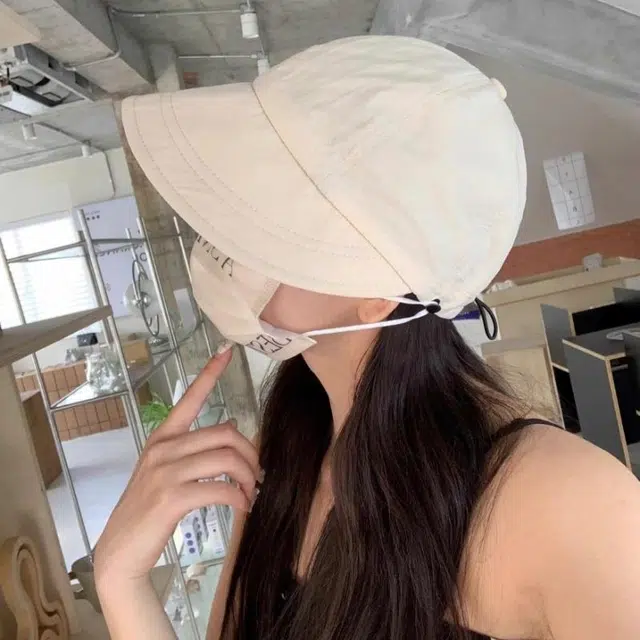 钓鱼熊 户外遮阳帽 太阳帽防晒帽子速干鸭舌可挂口罩显脸小 聚酯纤维 渔夫帽 女款