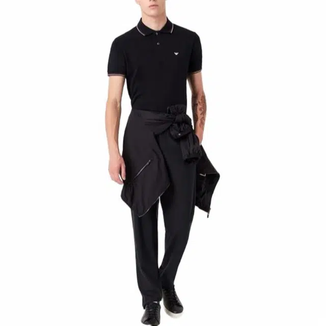 EMPORIO ARMANI Polo Shirt Stretch Piqu Micro Eagle T