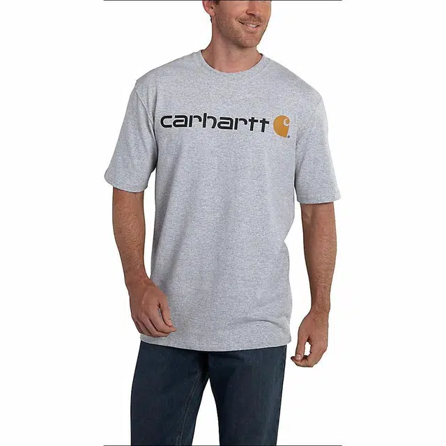 Carhartt Classic Script Logo T-Shirt Light Grey