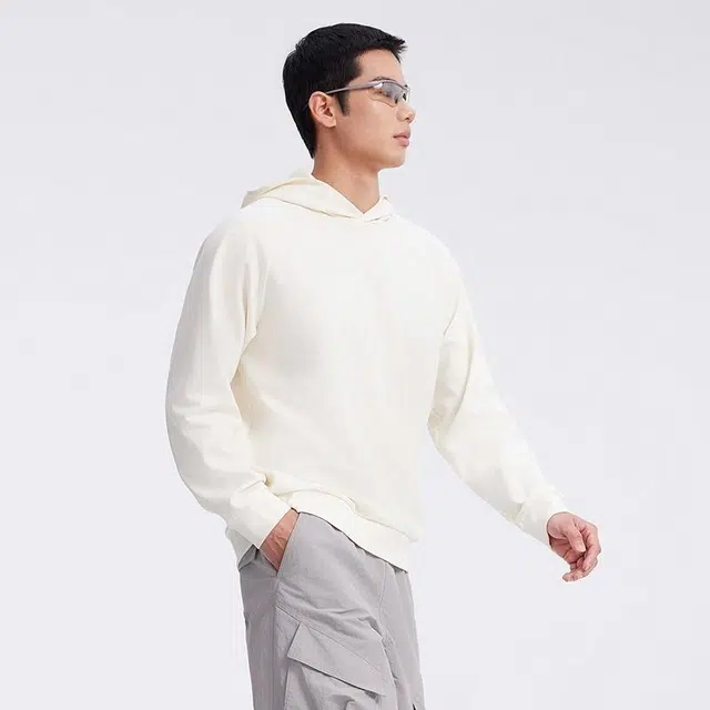 美特斯邦威 纯色印花连帽舒适百搭卫衣 男女同款