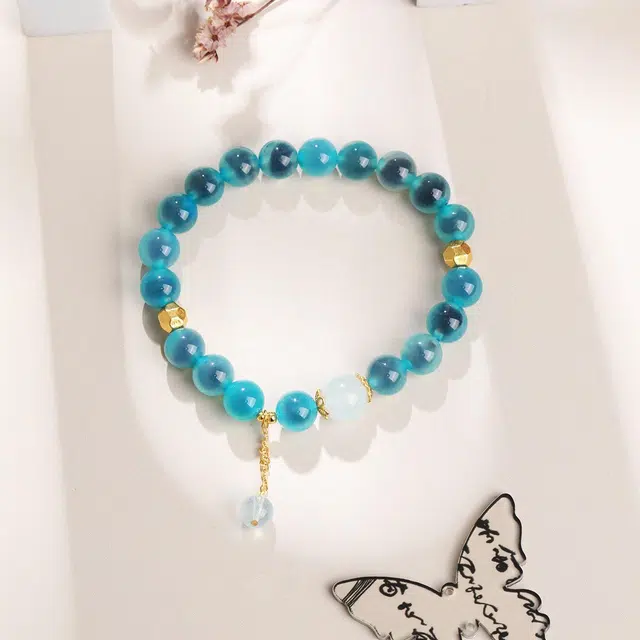 【前程似锦】 老凤祥 碎银伴蓝 流苏转运珠国风现代感 设计师款极简百搭轻奢高级感设计#好运 玛瑙 手串 女款