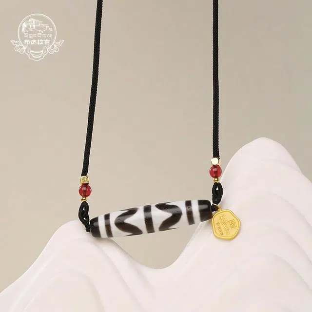 布达拉宫 双虎牙九眼天珠民族风可调节西藏挂绳#好运 玛瑙 项链 男女同款情侣款