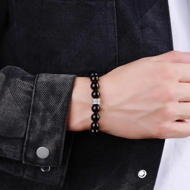 左火 复古编织纹 新中式小众设计 转运珠子#好运 黑曜石 手串 男款