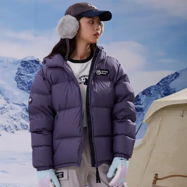 熊猫 户外保暖防水抗寒加厚羽绒服 男女同款