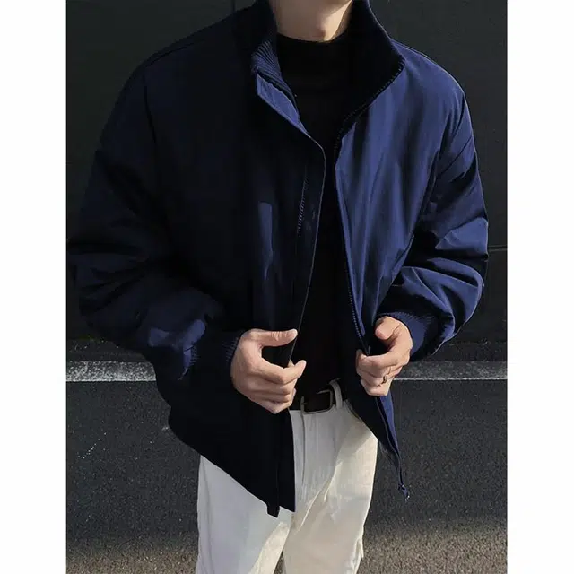 SUNSETMONENT Classic Collar Warm Cotton Jacket Navy