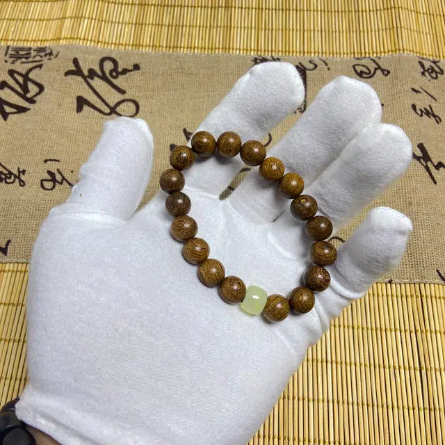 耳玺 中式国潮小众设计感古风木质文玩佛珠盘玩佩戴好运招财纳福转运念珠 檀木 手串 男女同款情侣款