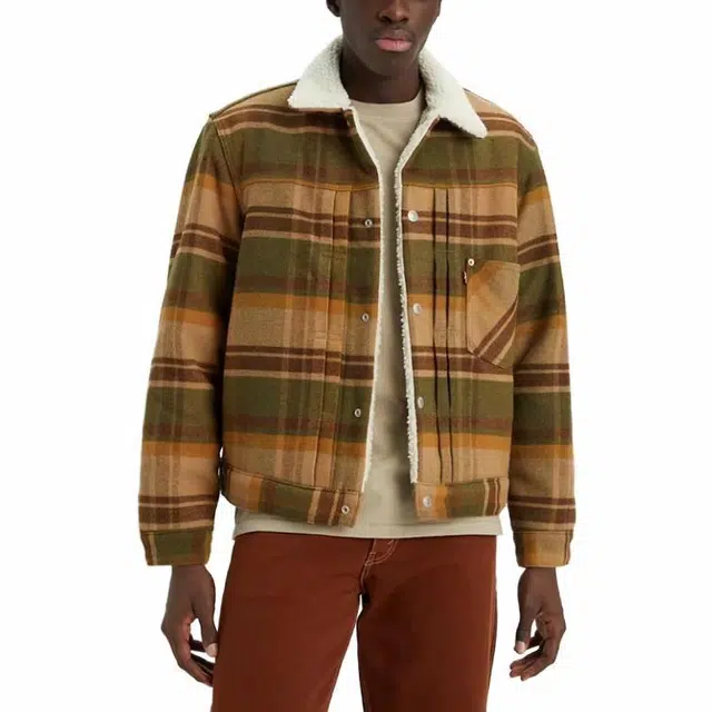 Levis Type I Plaid Sherpa Trucker Jacket