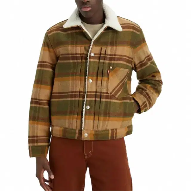 Levis Type I Plaid Sherpa Trucker Jacket